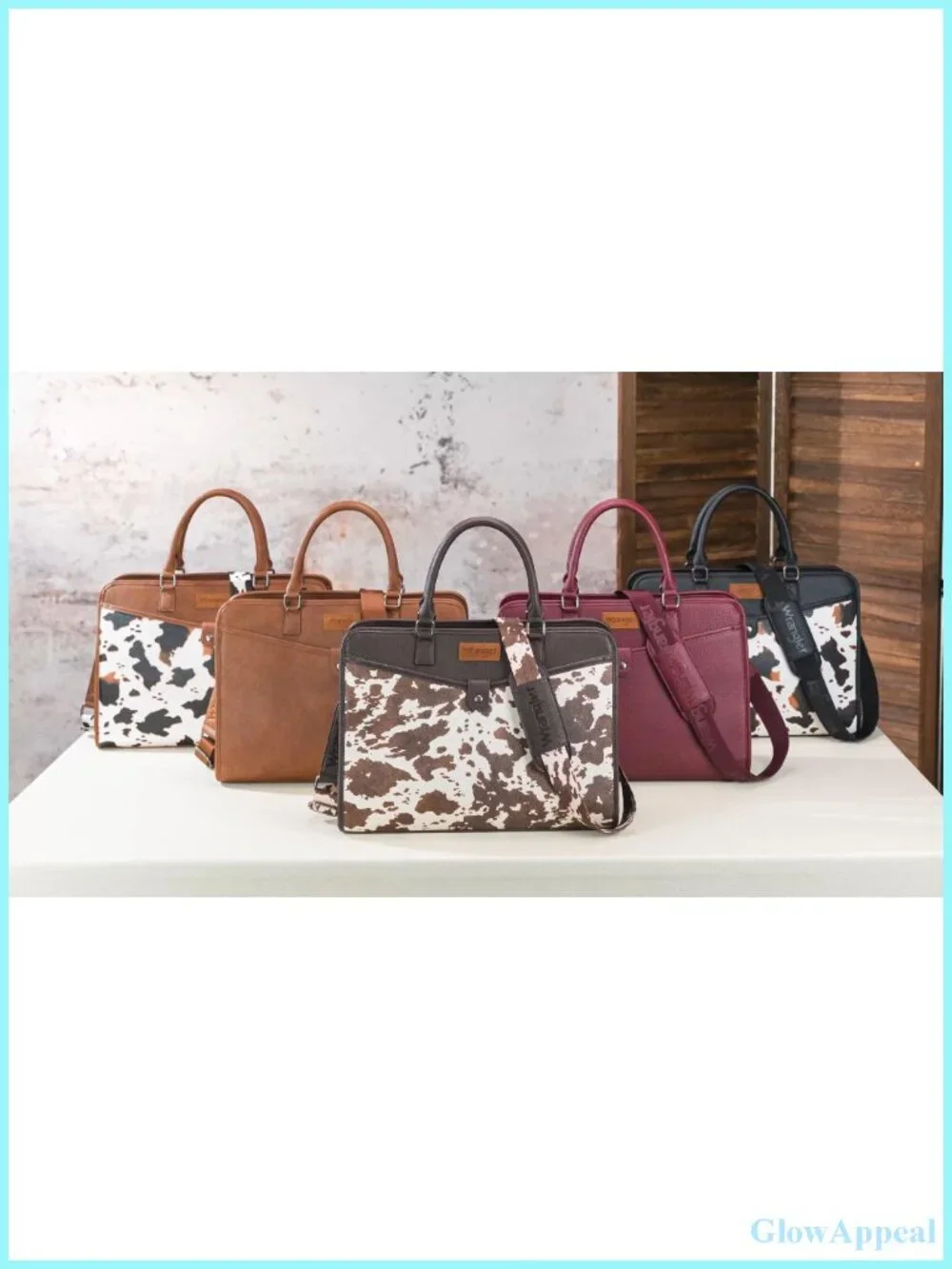 Laptop Tote Bag Fits 15.6 In Vegan Leather Work Bag